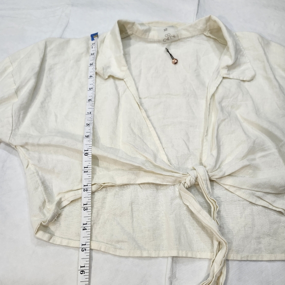 Calla size XS Off White Tie-Front Blouse - Picture 6 of 8